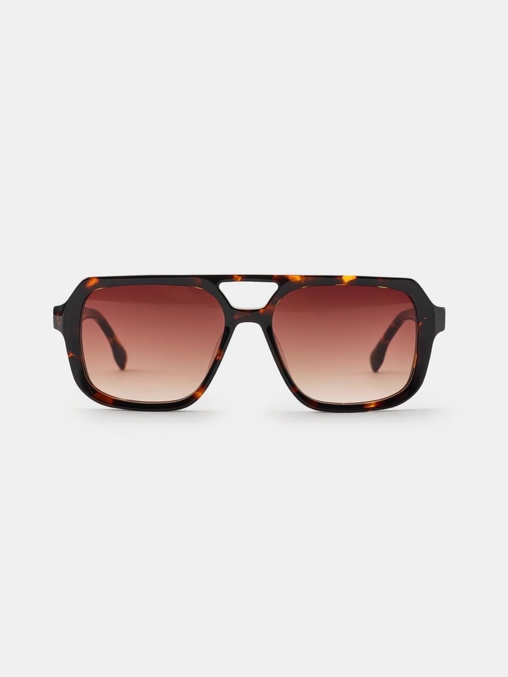 ZARA AVIATOR ACETATE SUNGLASSES BROWN NWT - Picture 3 of 8